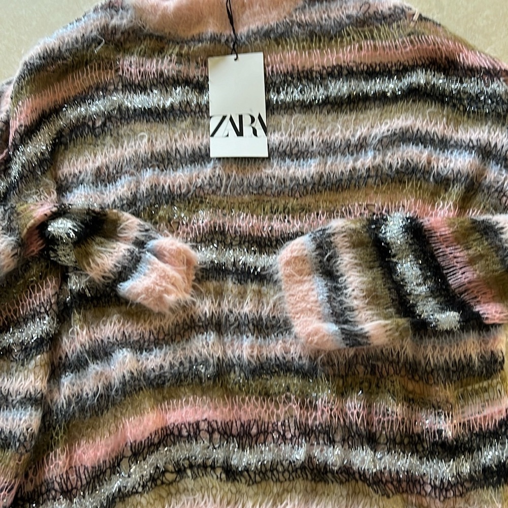 Super soft light weight striped pink sweater